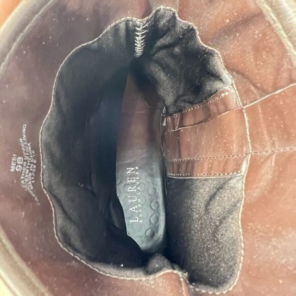 Lauren Ralph Lauren Mesi Brown Leather Ankle Boots Women's 9 - Picture 11 of 14